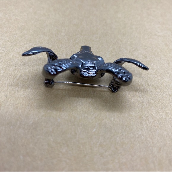 Goat Head Baphomet Gun Grey Brooch Pin 🔮 - Picture 4 of 7